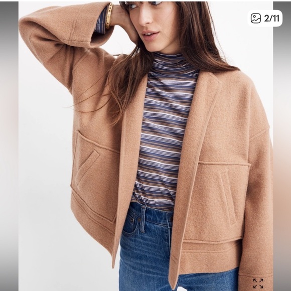 Madewell Lisbon Tan Merino Wool Sweater Jacket - Picture 2 of 10